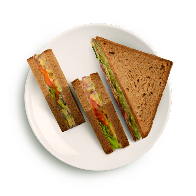 Сандвич с овощами-гриль и соусом Песто